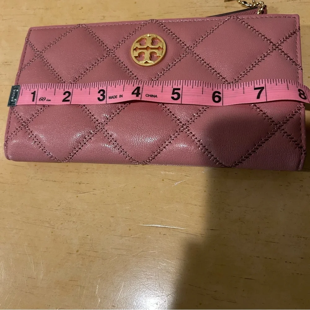 Tory Burch Willa slim glazed quilted leather envelope wallet 89490 - Picture 7 of 8